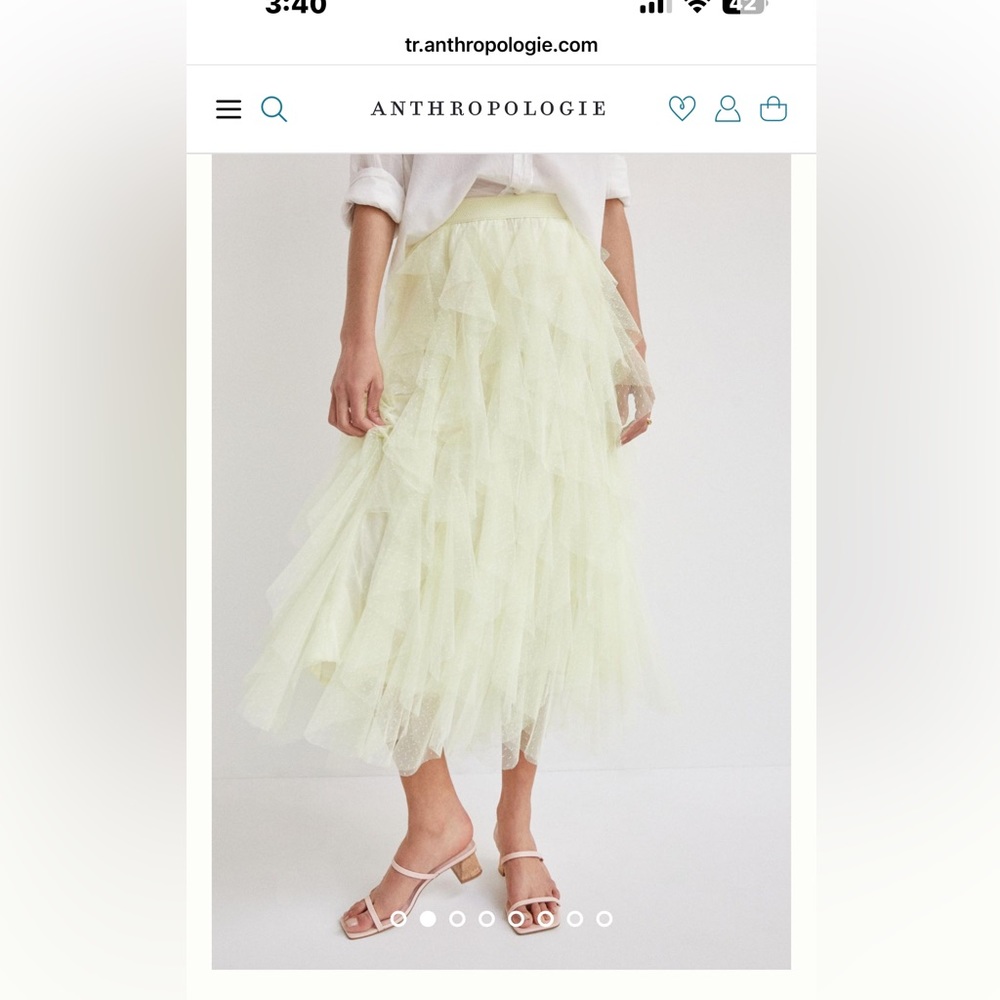The Chéri Ruffled Tulle Midi Skirt by Anthropologie 1xl